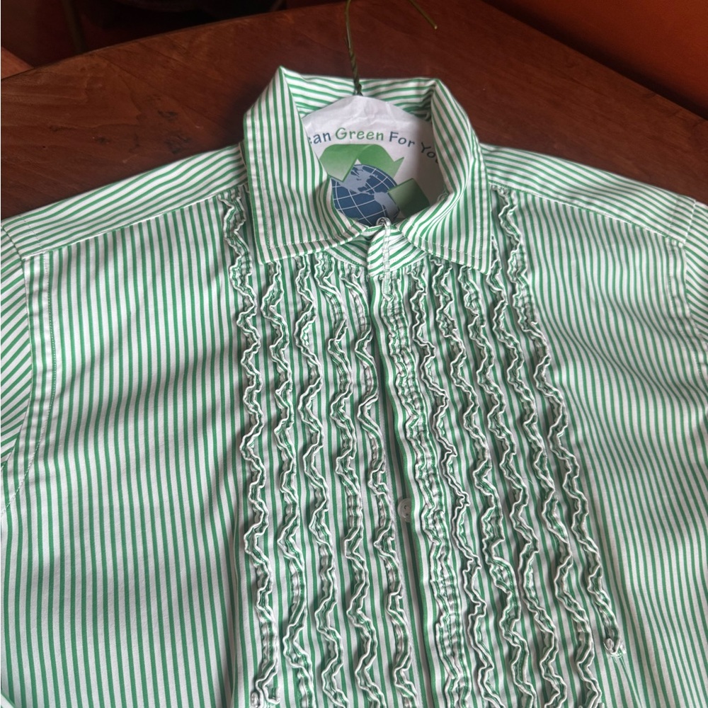 Ralph Lauren Mint Striped Dress Shirt - Picture 4 of 10